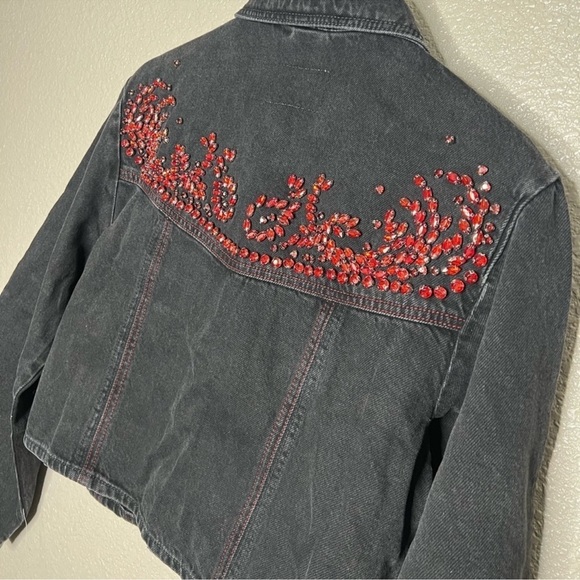 NWOT Free People Ruby Rebel Denim Black Jacket - Picture 11 of 14
